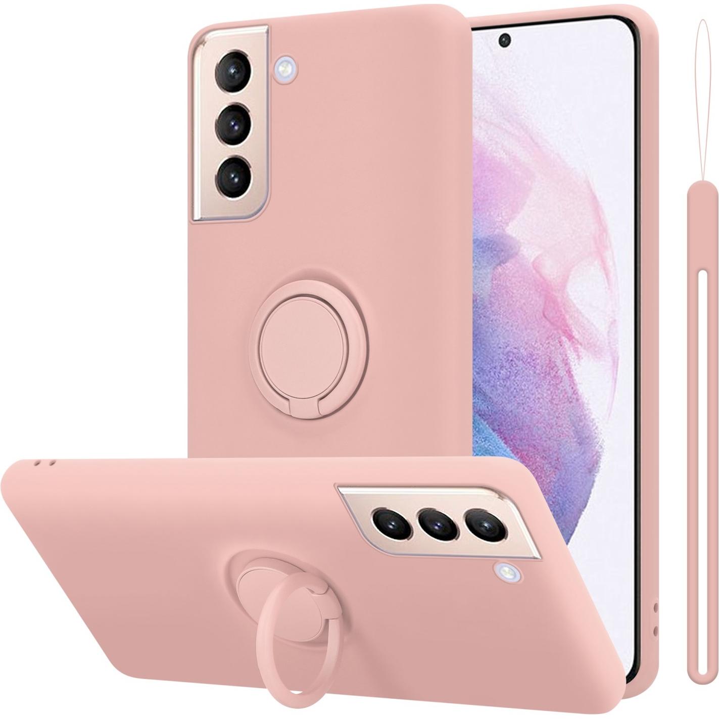 Cadorabo TPU Liquid Ring Silicone Case Hülle (Samsung Galaxy S22+), Smartphone Hülle, Rosa