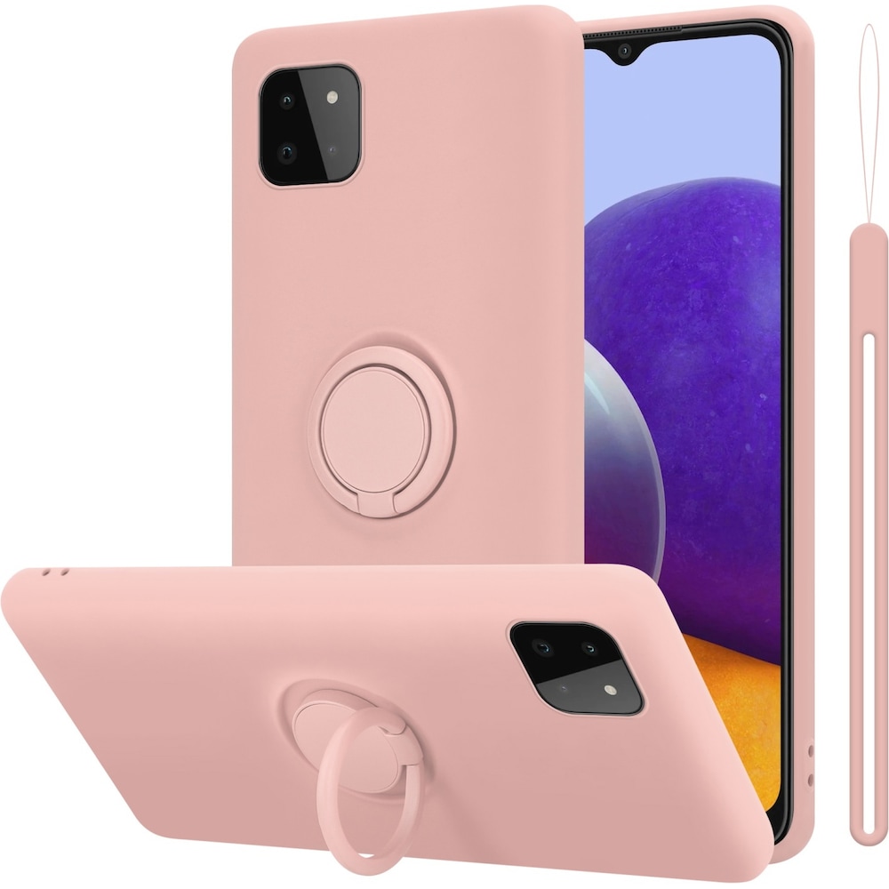 Cadorabo TPU Liquid Ring Silicone Case Hülle (Galaxy A22 5G), Smartphone Hülle, Rosa