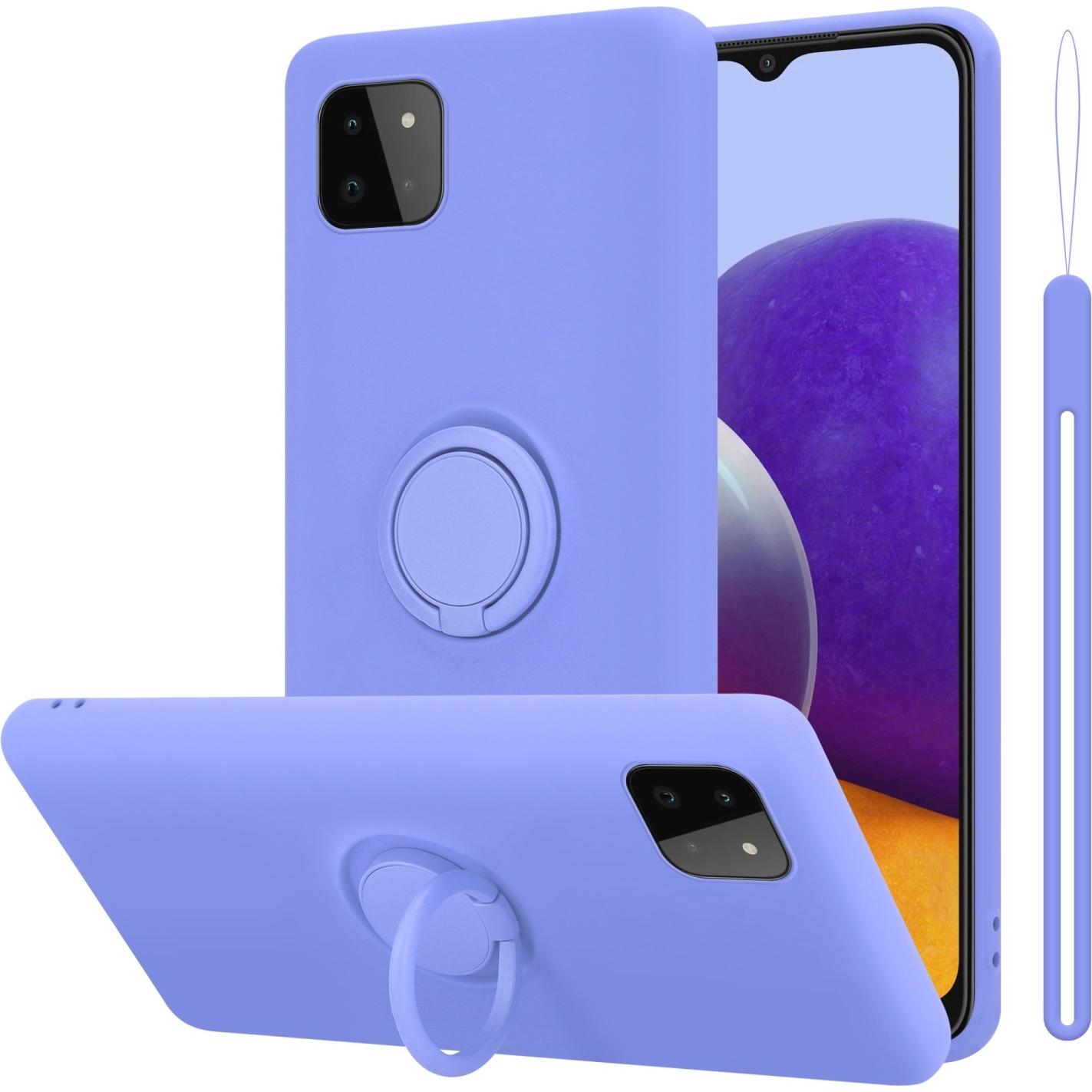 Cadorabo TPU Liquid Ring Silicone Case Hülle (Samsung Galaxy A22 5G), Smartphone Hülle, Violett