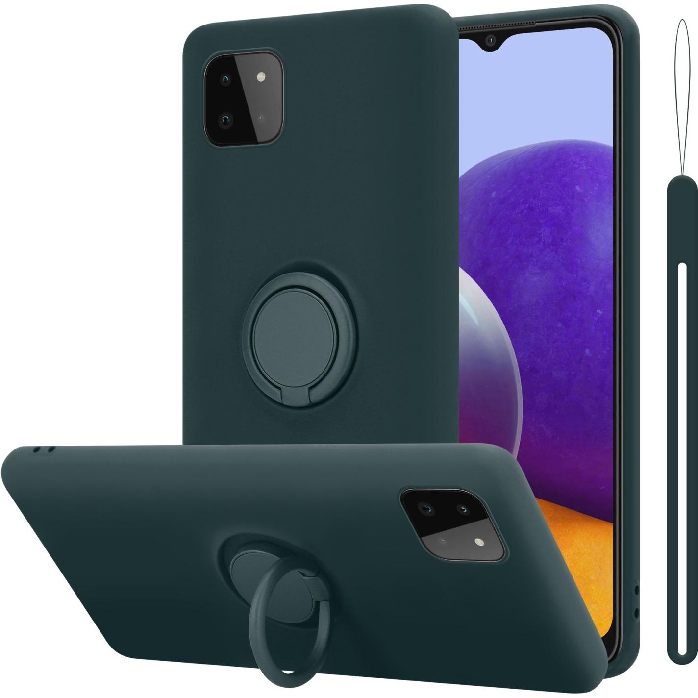 Cadorabo TPU Liquid Ring Silicone Case Hülle (Samsung Galaxy A22 5G), Smartphone Hülle, Grün