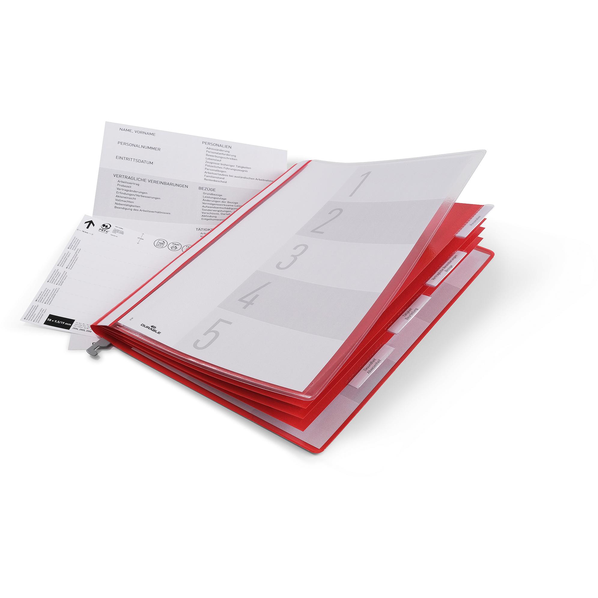 Thumbnail - Durable, Mappe, Personalhefter 5 Stück rot (A4, 5 x)