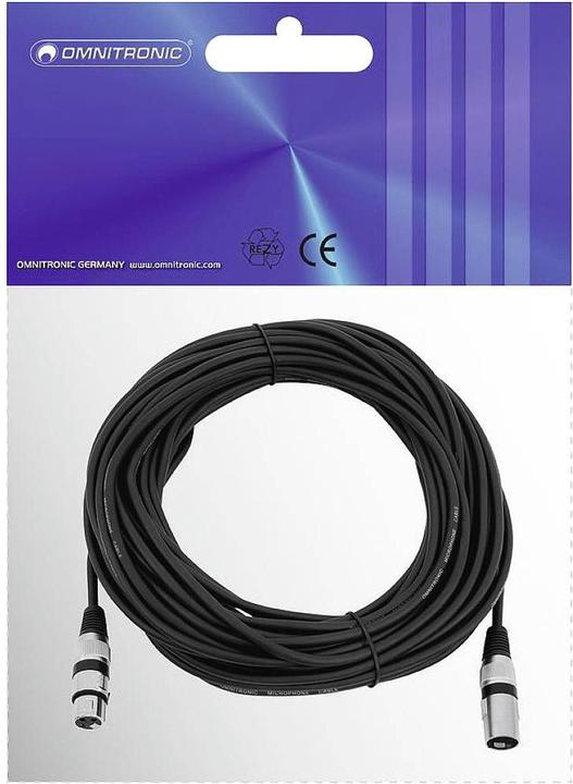 Produktbild Omnitronic XLR Verbindungskabel Kabel 3pol 20m sw (20 m, XLR)