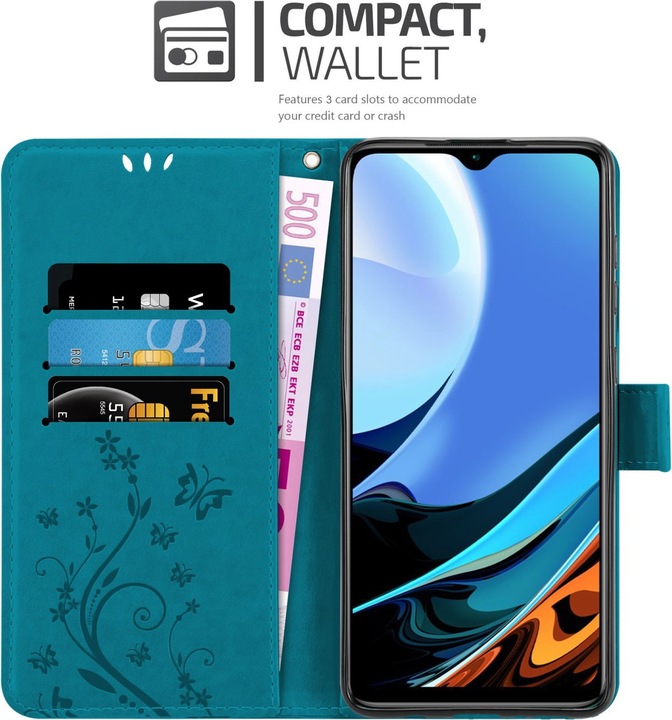 Actual product image Cadorabo Flower Book cover (Xiaomi Redmi 9T, Xiaomi Poco M3)