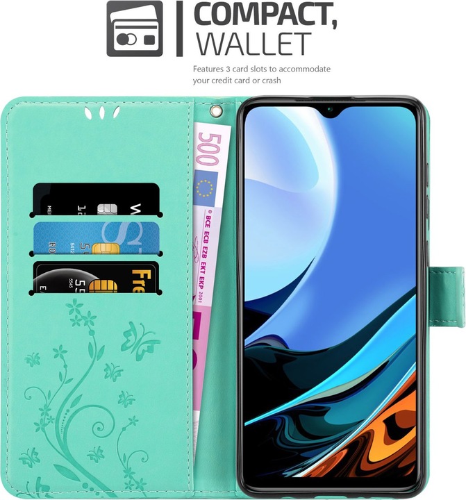 Actual product image Cadorabo Flower Book cover (Xiaomi Redmi 9T, Xiaomi Poco M3)