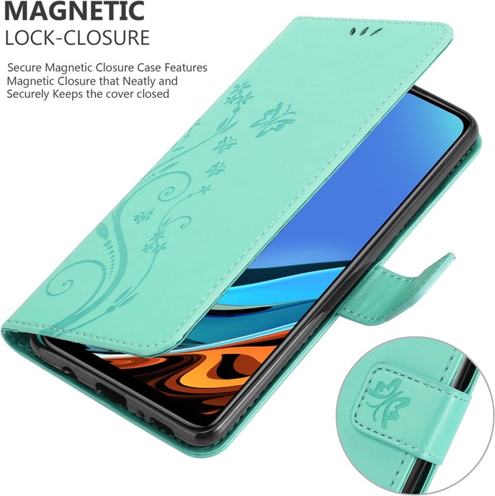 Actual product image Cadorabo Flower Book cover (Xiaomi Redmi 9T, Xiaomi Poco M3)