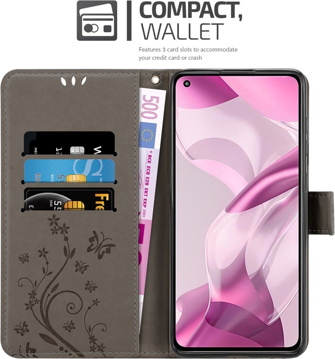 Actual product image Cadorabo Flower Book cover (Xiaomi Mi 11 Lite, Xiaomi Mi 11 Lite 5G, Xiaomi Mi 11 Lite 5G NE)
