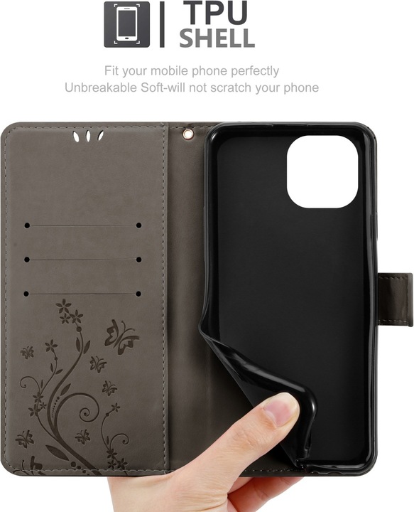 Actual product image Cadorabo Flower Book cover (Xiaomi Mi 11 Lite, Xiaomi Mi 11 Lite 5G, Xiaomi Mi 11 Lite 5G NE)