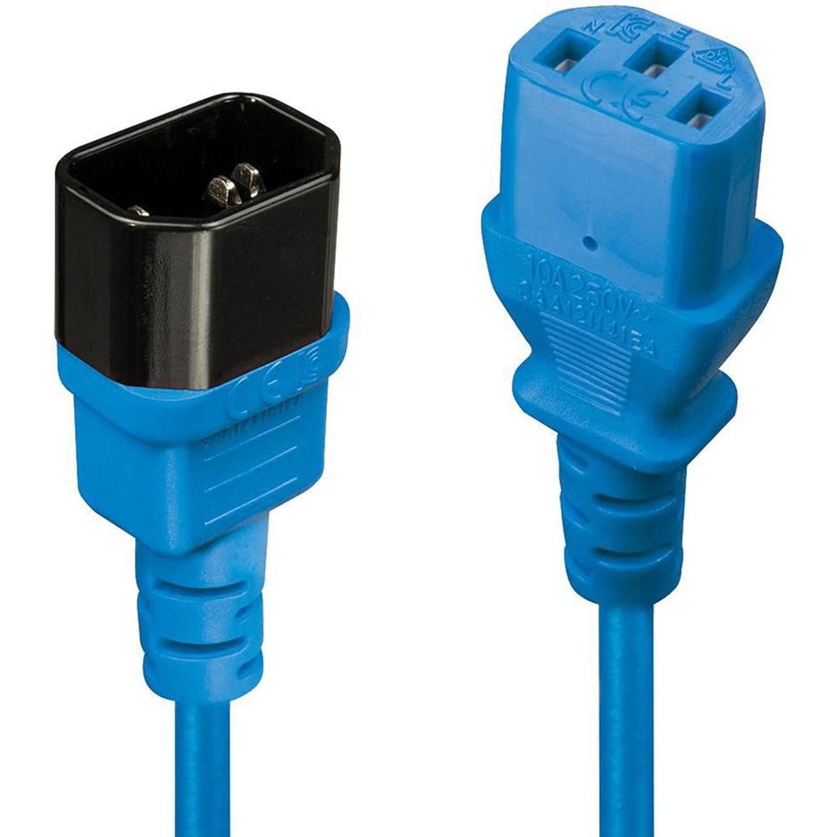 Lindy, Verlängerungskabel, 2m IEC Verlaengerung, blau (2 m, C14)
