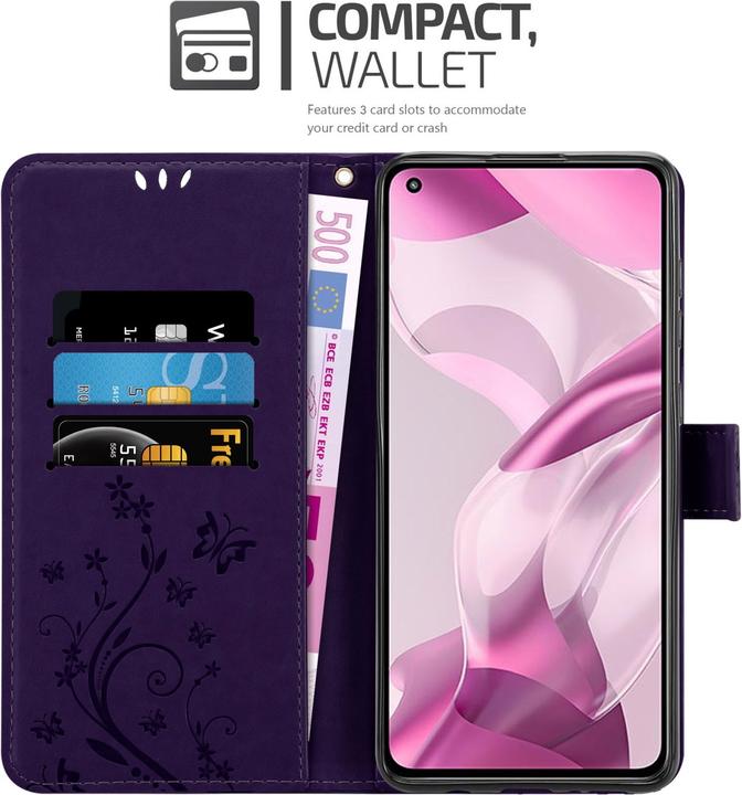 Produktbild Cadorabo Flower Book Hülle (Xiaomi Mi 11 Lite, Xiaomi Mi 11 Lite 5G)
