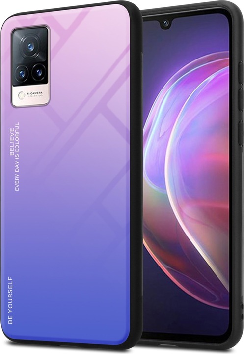 Productafbeelding Cadorabo TPU 2 Kleuren Glazen Hoesje (Vivo V21)