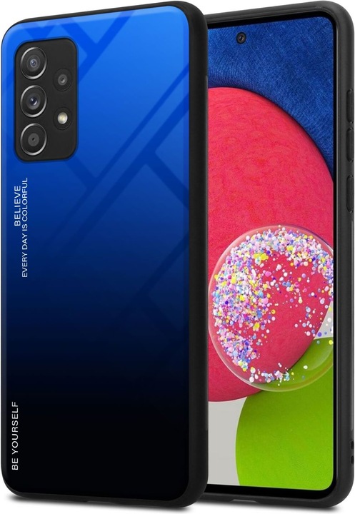 Productafbeelding Cadorabo TPU 2 Kleuren Glazen Hoesje (Samsung Galaxy A52, Samsung Galaxy A52 5G, Samsung Galaxy A52s 5G)