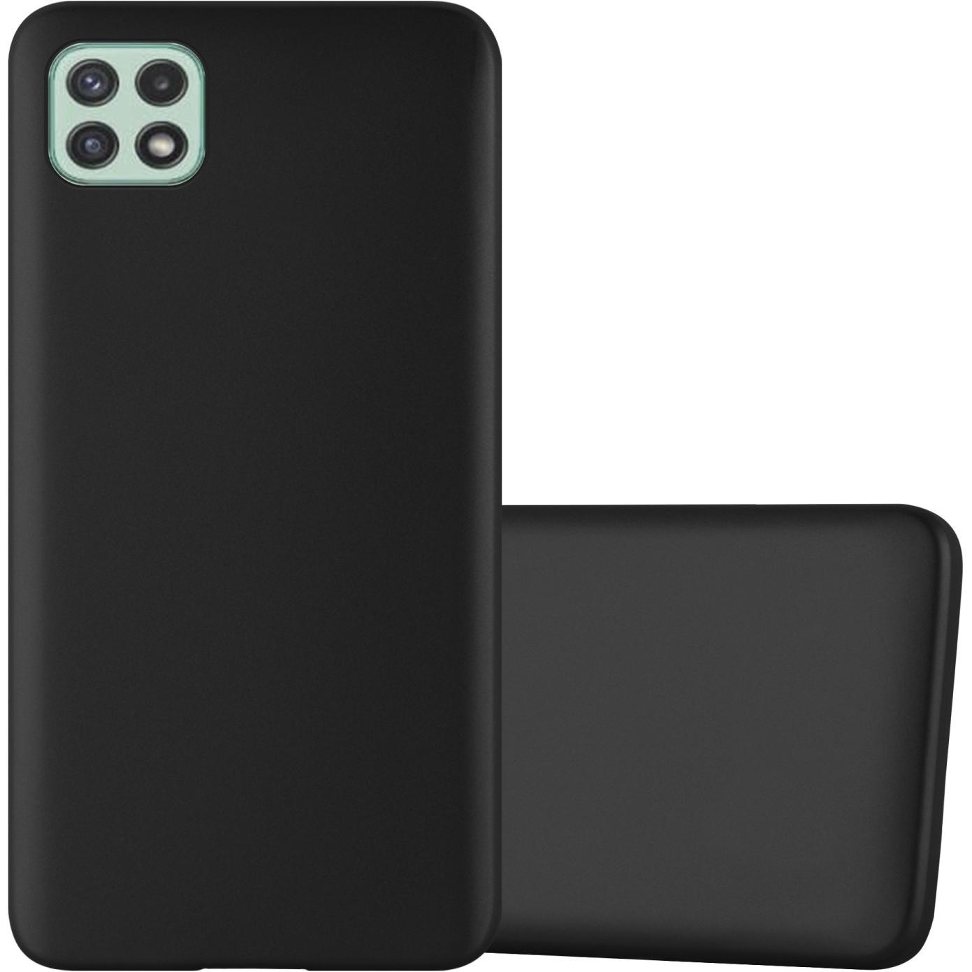 Cadorabo TPU Matt Metallic Hülle (Samsung Galaxy A22 5G), Smartphone Hülle, Schwarz