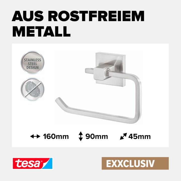 Actual product image tesa Exxclusiv toilet roll holder incl. adhesive solution without drilling