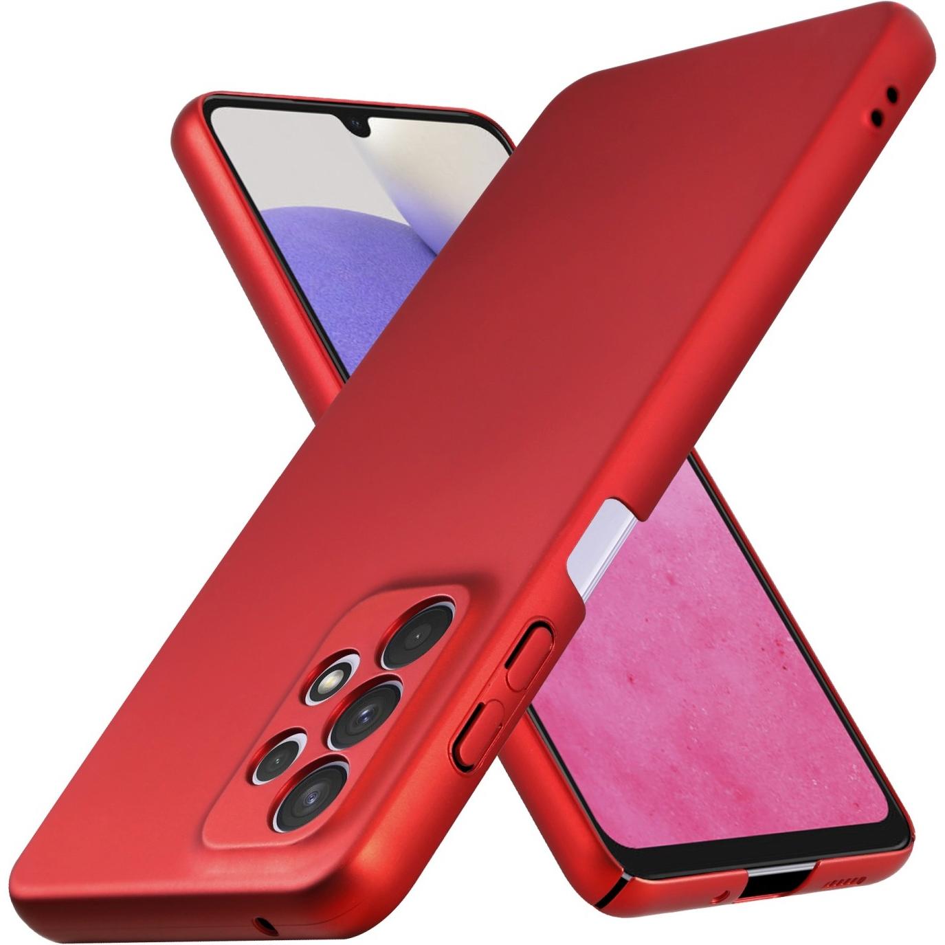 Cadorabo HC Matt Metall Hülle (Samsung Galaxy A33 5G), Smartphone Hülle, Rot