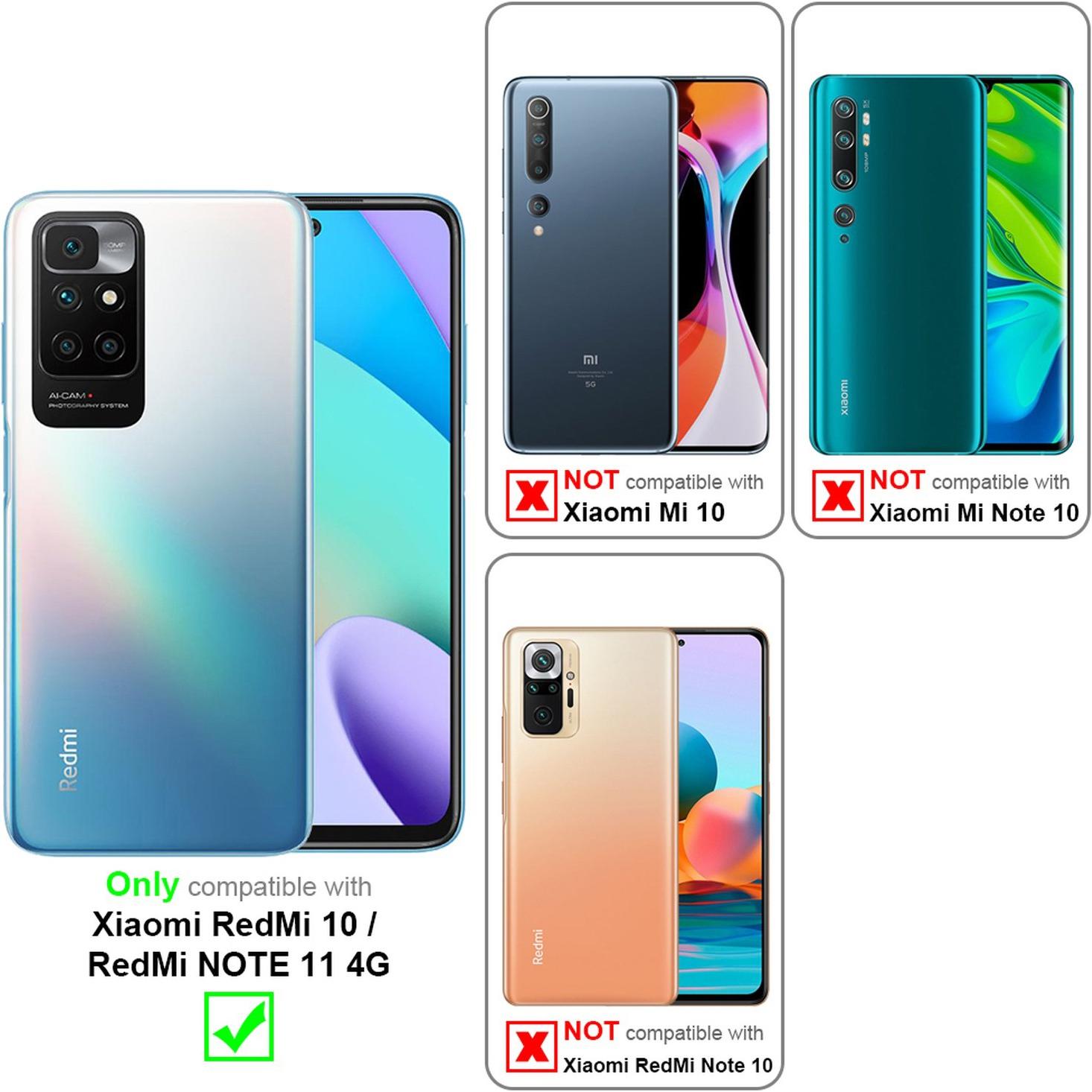 Thumbnail - Cadorabo TPU Frosted Hülle (Xiaomi Redmi Note 11, Xiaomi Redmi 10), Smartphone Hülle, Rot
