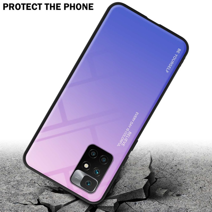 Productafbeelding Cadorabo TPU 2 Kleuren Glazen Hoesje (Xiaomi Redmi 10)
