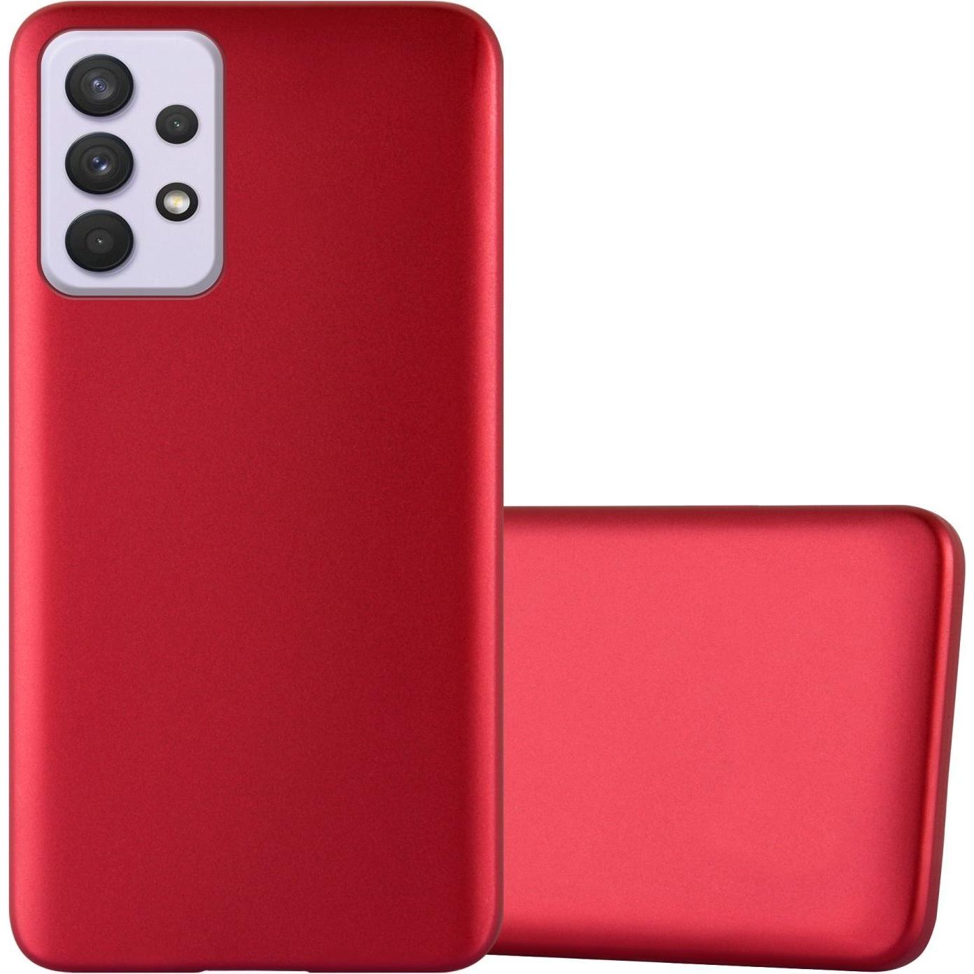 Cadorabo TPU Matt Metallic Hülle (Samsung Galaxy A33 5G), Smartphone Hülle, Rot
