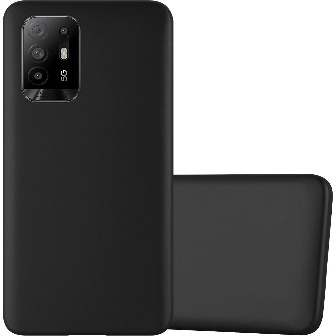Cadorabo TPU Matt Metallic Hülle (Oppo A94 5G), Smartphone Hülle, Schwarz