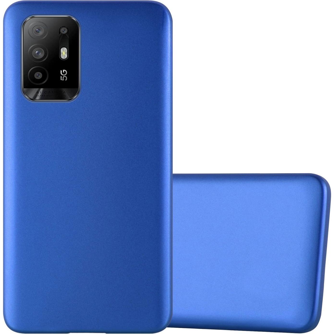 Cadorabo TPU Matt Metallic Hülle (Oppo A94 5G), Smartphone Hülle, Blau