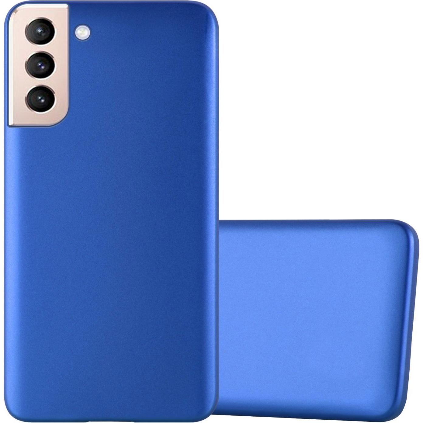 Cadorabo TPU Matt Metallic Hülle (Samsung Galaxy S22+), Smartphone Hülle, Blau