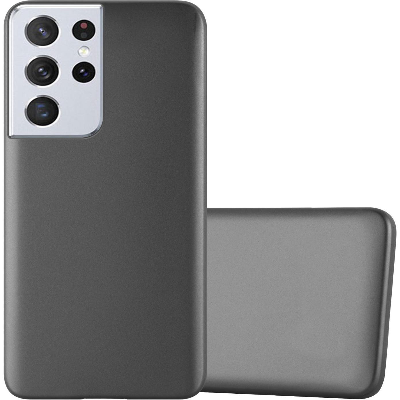 Cadorabo TPU Matt Metallic Hülle (Samsung Galaxy S22 Ultra), Smartphone Hülle, Grau