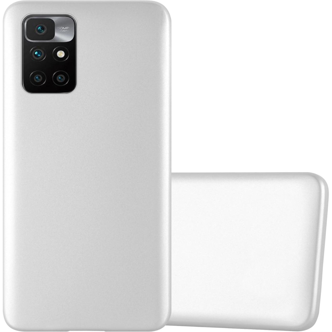 Cadorabo TPU Matt Metallic Hülle (Xiaomi Redmi 10, Xiaomi Redmi Note 11), Smartphone Hülle, Silber