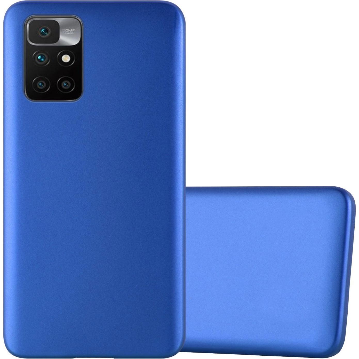 Cadorabo TPU Matt Metallic Hülle (Xiaomi Redmi 10), Smartphone Hülle, Blau
