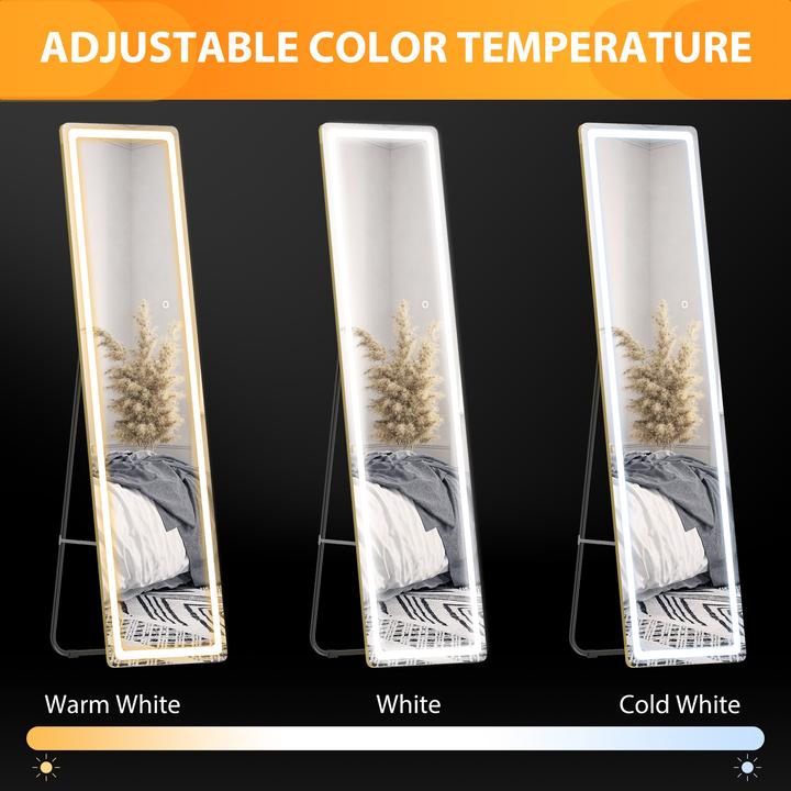 Image du produit Homcom Miroir de dressing avec éclairage LED (40 x 156.50 cm)