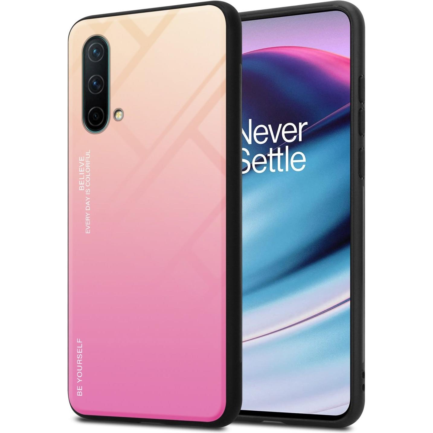 Cadorabo TPU 2 Farben Glas Hülle (OnePlus Nord CE 5G), Smartphone Hülle, Schwarz