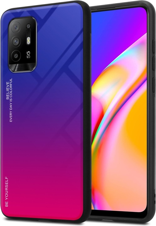 Productafbeelding Cadorabo TPU 2 Kleuren Glazen Hoesje (Oppo A94 5G)