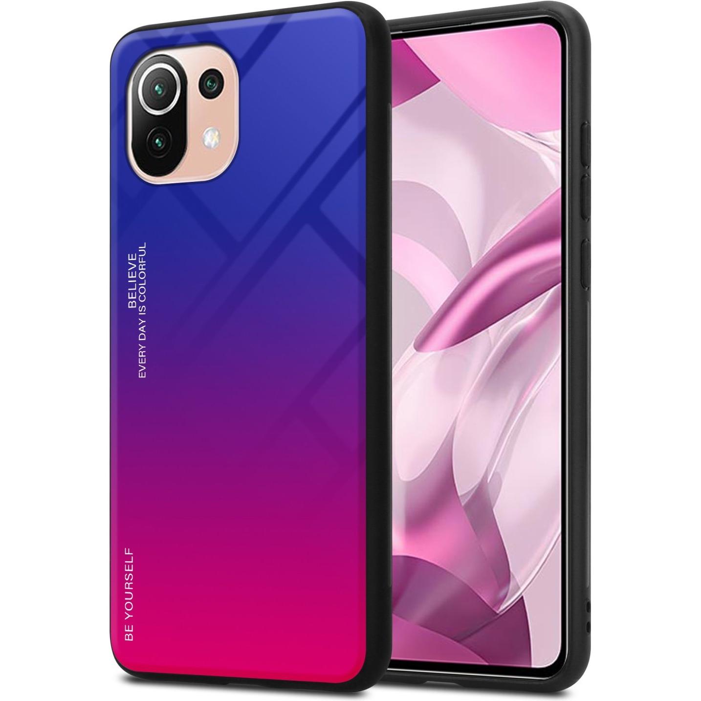 Cadorabo TPU 2 Farben Glas Hülle (Xiaomi Mi 11 Lite 5G NE, Xiaomi Mi 11 Lite, Xiaomi Mi 11 Lite 5G), Smartphone Hülle, S...