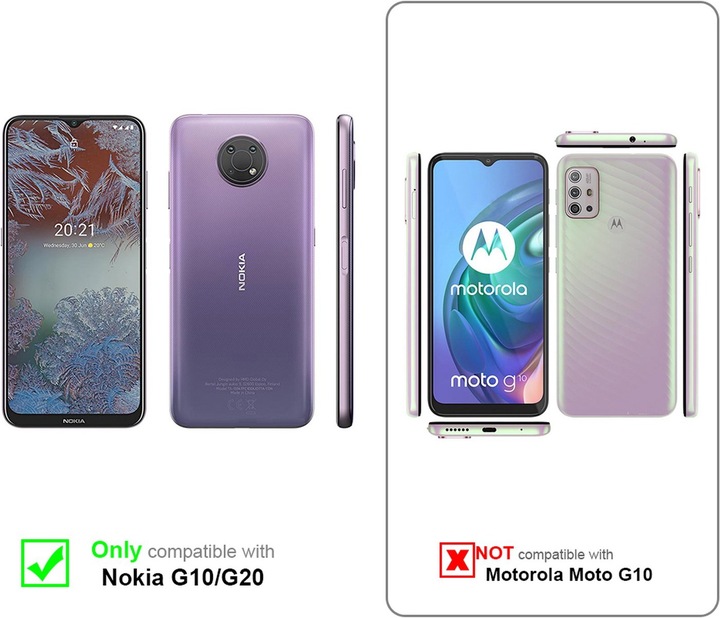 Actual product image Cadorabo Display protection glass (3 Piece, Nokia G20, Nokia G10)