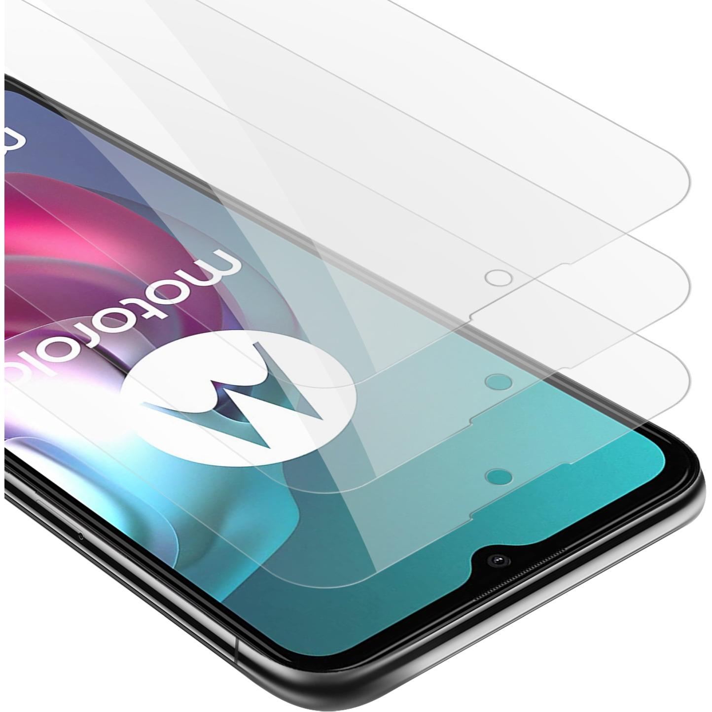 Cadorabo Displayschutzglas (3 Stück, Motorola Moto G30, Motorola Moto G10), Smartphone Schutzfolie, Transparent