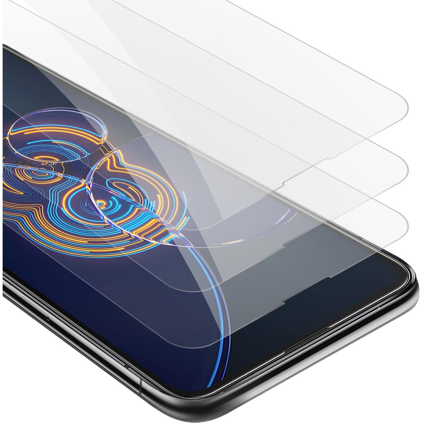 Cadorabo Displayschutzglas (3 Stück, Asus Zenfone 8 Flip), Smartphone Schutzfolie, Transparent
