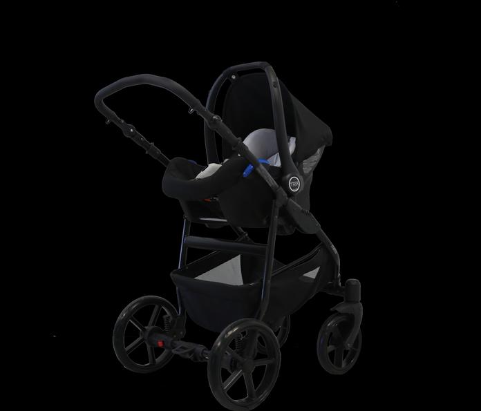 Produktbild Kunert Kombikinderwagen Mata Blätter, Gestell schwarz, inkl. Autositz Trix