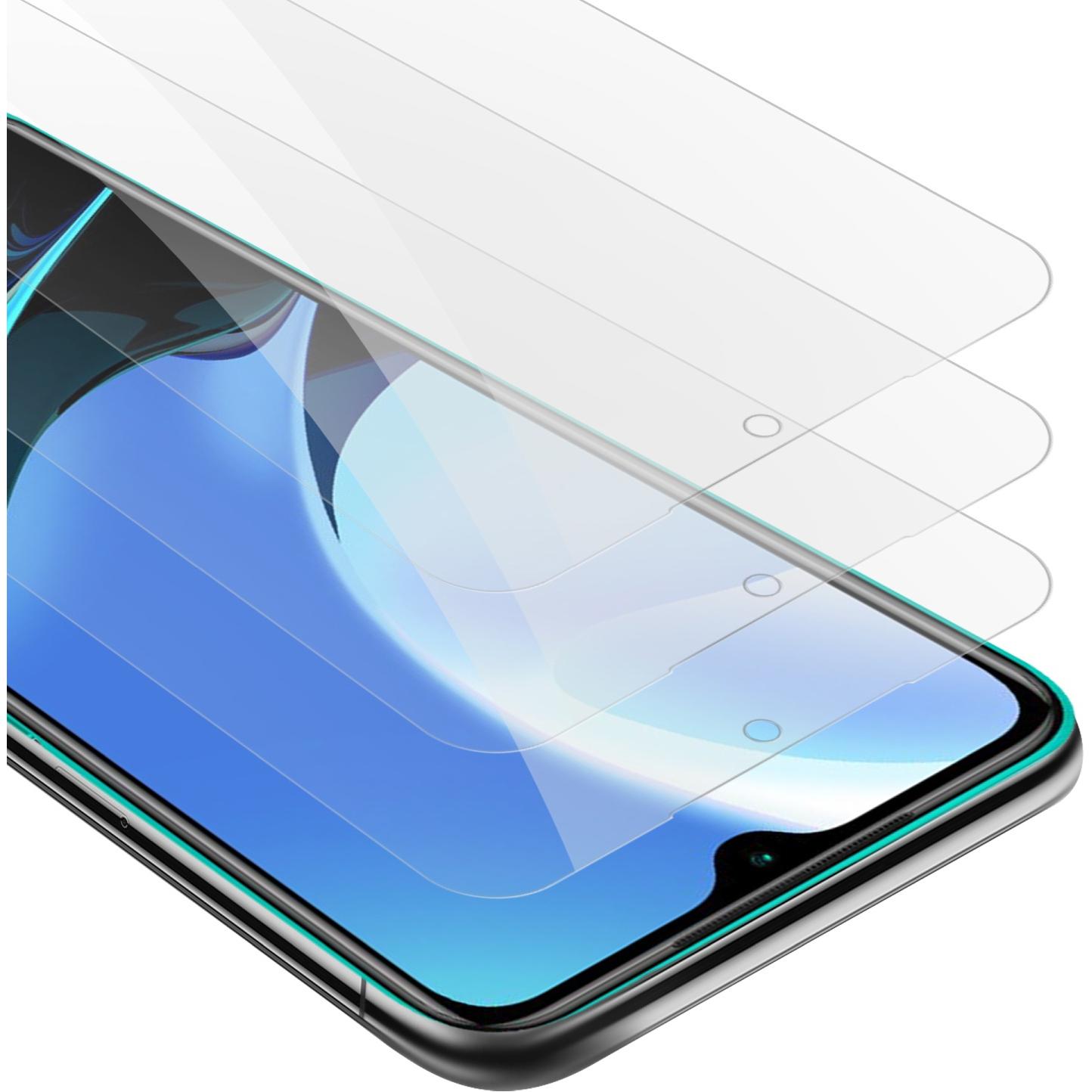 Cadorabo Displayschutzglas (3 Stück, Xiaomi Redmi 9T), Smartphone Schutzfolie, Transparent