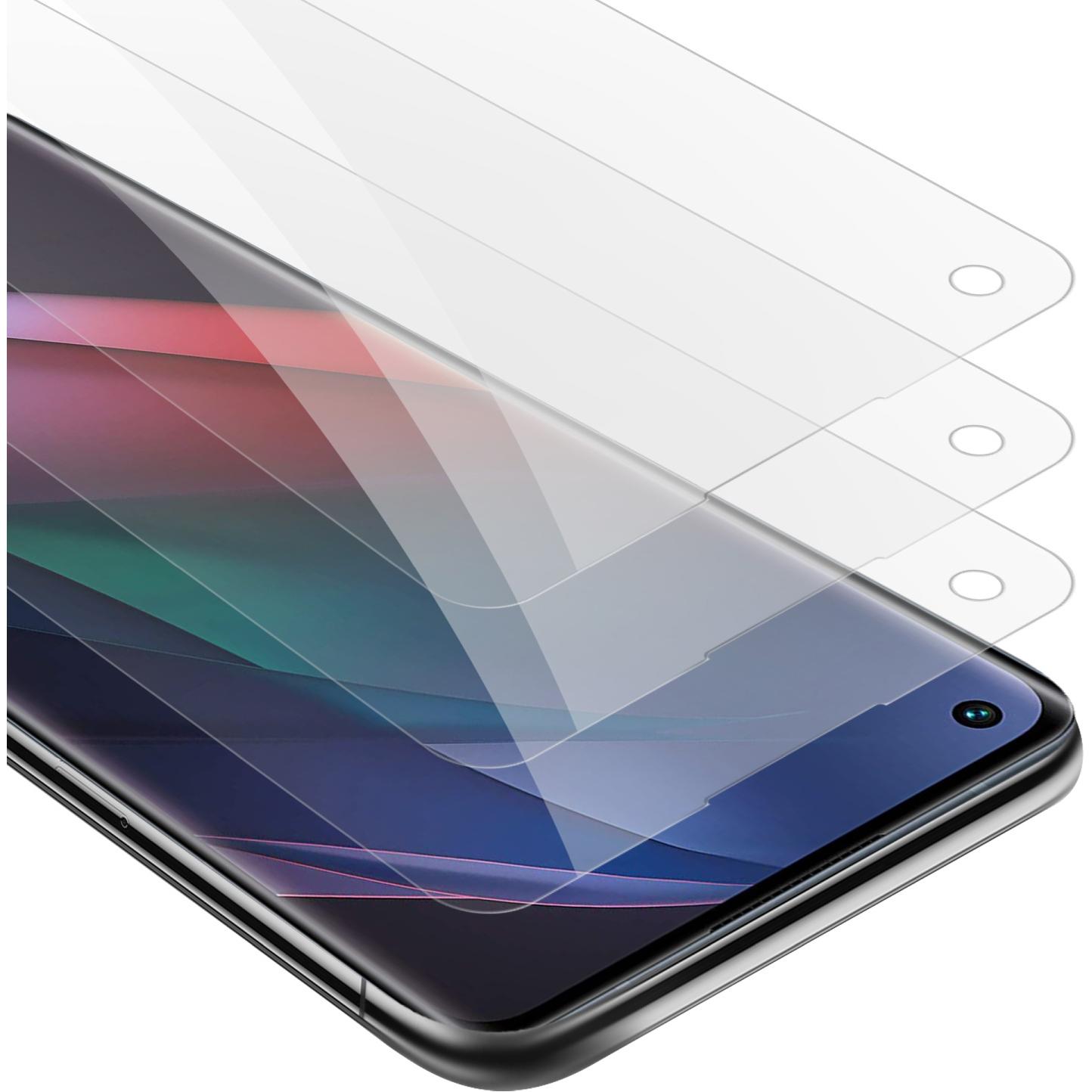 Cadorabo Displayschutzglas (3 Stück, Oppo Find X3 Neo), Smartphone Schutzfolie, Transparent