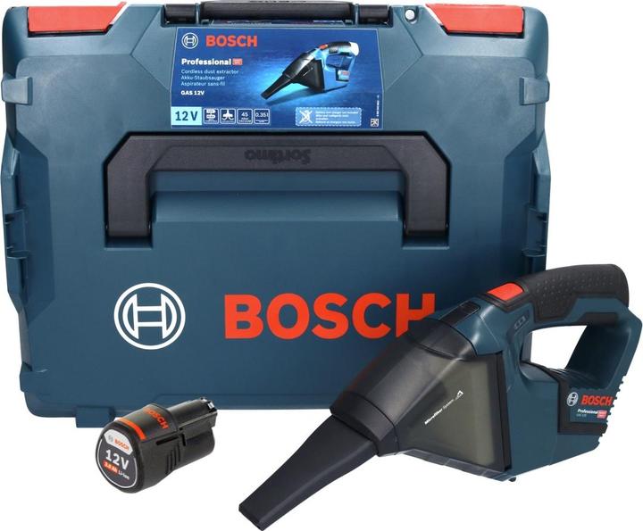 Produktbild Bosch Professional GAS 12V Professional Akku Staubsauger 12 V 0,35 l + 1x Akku 3,0 Ah + L-Boxx - ohne Ladegerät