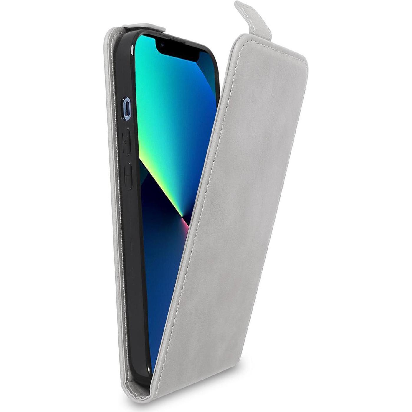 Cadorabo Flip Glatt Hülle (Apple iPhone 13 Pro Max), Smartphone Hülle, Grau