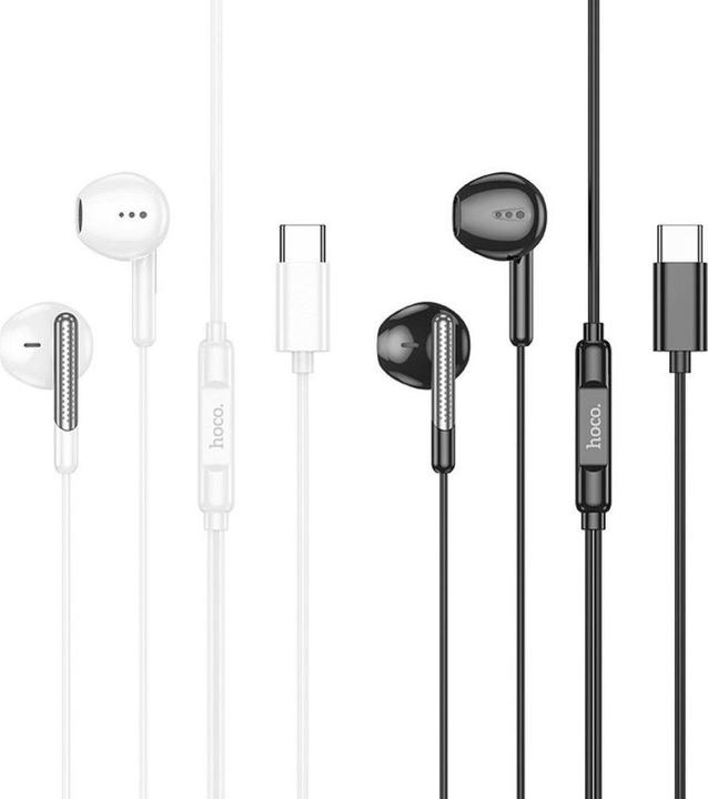 Actual product image Hoco Wired headphones EOL wire earphones Type C with microphone M123 black