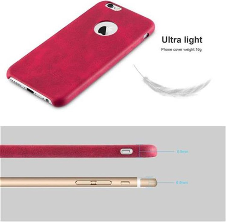 Actual product image Cadorabo Hard cover faux leather with texture (Apple iPhone 6)