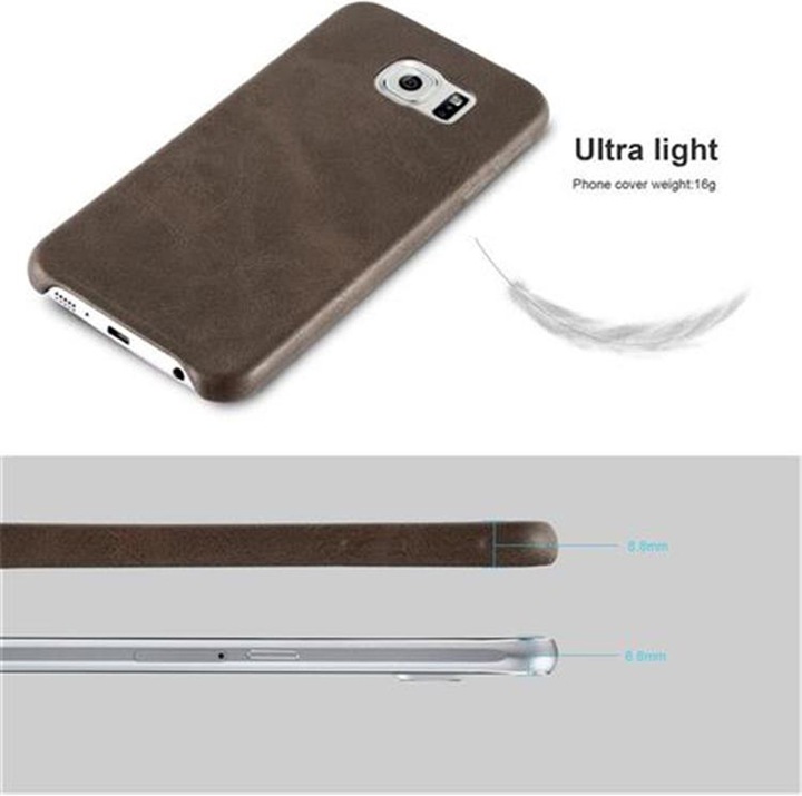 Actual product image Cadorabo Hard cover faux leather with texture (Samsung Galaxy S6)
