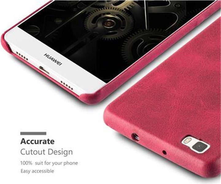 Actual product image Cadorabo Hard cover faux leather with texture (Huawei P8 Lite)