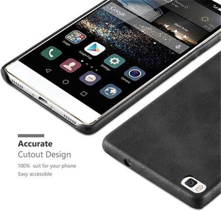 Actual product image Cadorabo Hard cover faux leather with texture (Huawei P8)