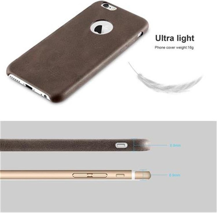 Actual product image Cadorabo Hard cover faux leather with texture (Apple iPhone 6)