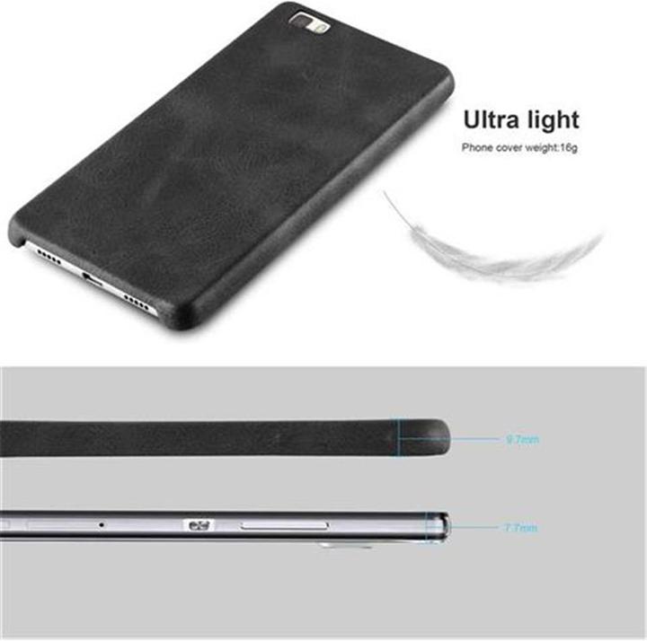 Actual product image Cadorabo Hard cover faux leather with texture (Huawei P8 Lite)
