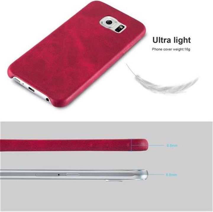 Actual product image Cadorabo Hard cover faux leather with texture (Samsung Galaxy S6)