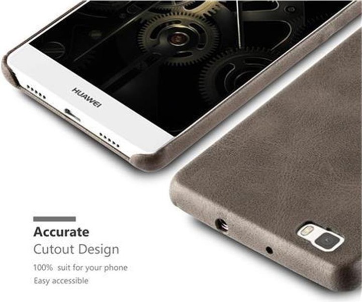 Actual product image Cadorabo Hard cover faux leather with texture (Huawei P8 Lite)