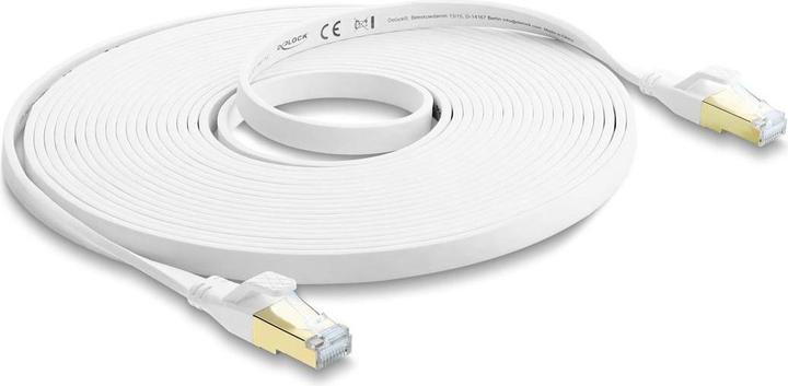 Produktbild Delock RJ45 Flachband Patchkabel Cat.8.1 U/FTP bis 40 Gbps 7,5 m weiss (81029) (U/FTP, CAT8.1, 7.50 m)