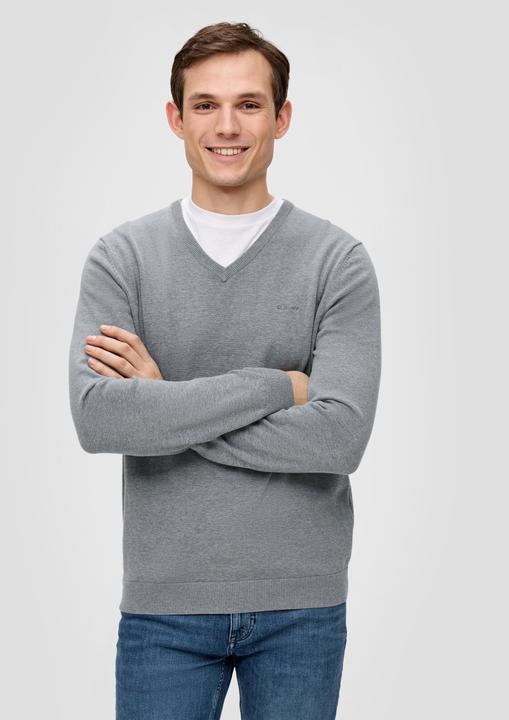 Produktbild S.Oliver Strickpullover Strickpullover mit Logo-Stickerei (3XL)
